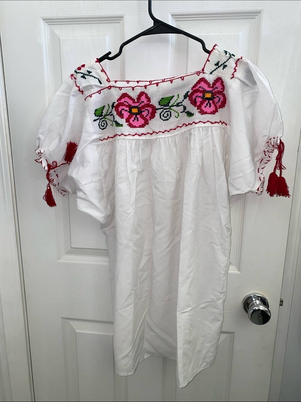 Hand Embroidered Floral Peasant Top - Picture 5 of 10